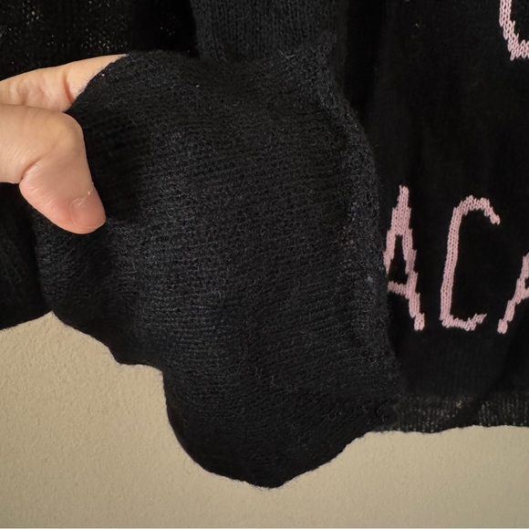 NWT Wildfox Oversized Take Me on Vacation Black Wool Blend Sweater XS - Picture 5 of 7